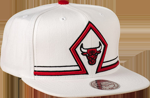 Casquette Katrina 3 Chicago Bulls Diamond Snapback Mitchell&Ness Blanc