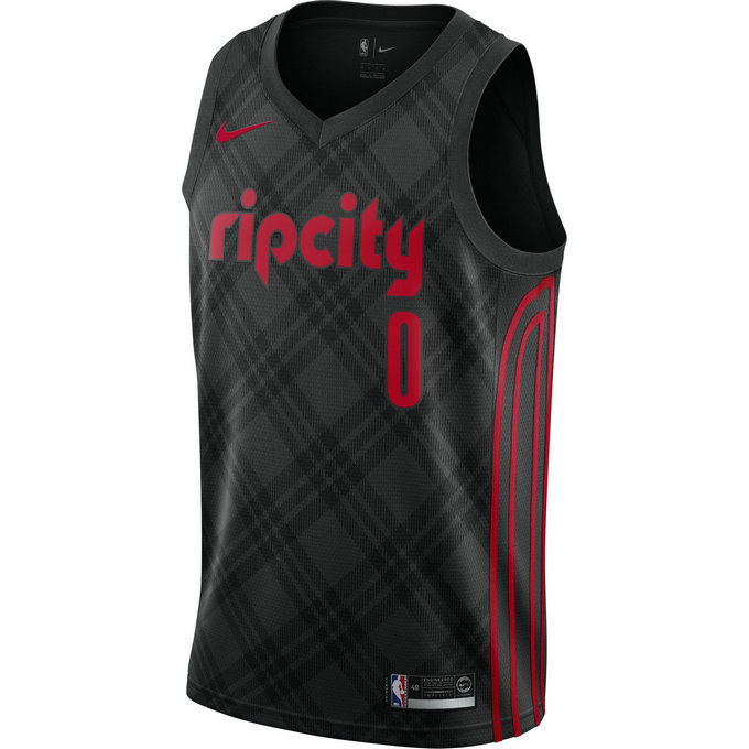 Maillot Damian Lillard City EditionPortland Trail Blazers Swingman Noir