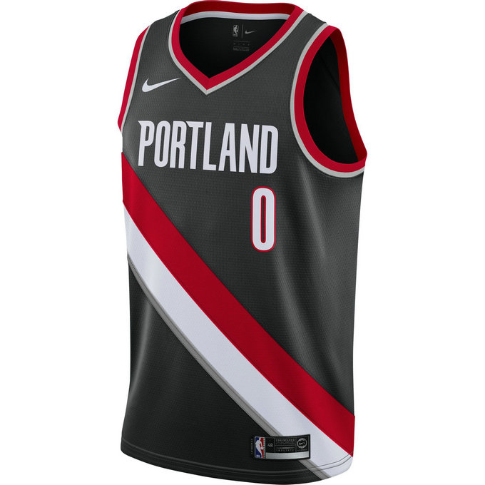 Maillot Damian Lillard Portland Trail Blazers Icon Edition Swingman Noir