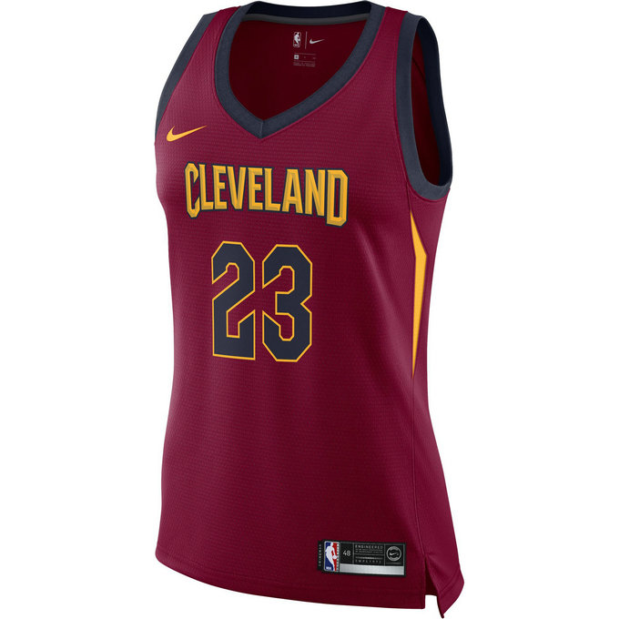 Maillot Femme Lebron James Cleveland Cavaliers Icon Edition Swingman Nike Rouge