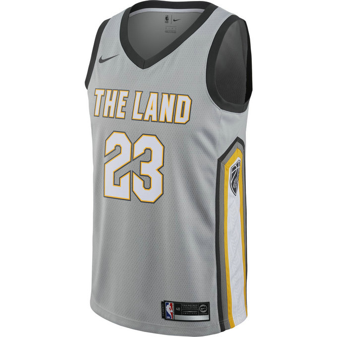 Maillot Lebron James Cleveland Cavaliers City Edition Swingman Gris