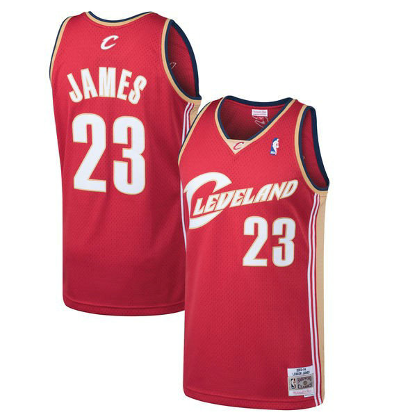 Maillot Mitchell & Ness Enfant LeBron James Cleveland Cavaliers 2003-2004 Rouge