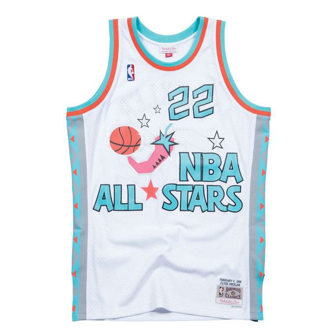 Maillot NBA All-Star Clyde Drexler 1996 West Swingman Mitchell&Ness Blanc