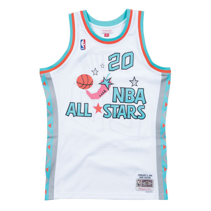 Maillot NBA All-Star Gary Payton 1996 West Swingman Mitchell&Ness Blanc