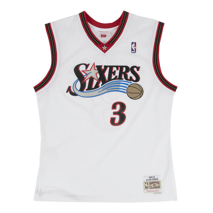 Maillot NBA Allen Iverson Philadelphia 76ers 2000-2001 Swingman Mitchell&Ness Blanc