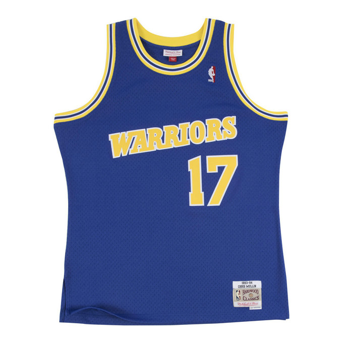 Maillot NBA Chris Mullin Golden State Warriors 1993-94 Swingman Mitchell&Ness Bleu