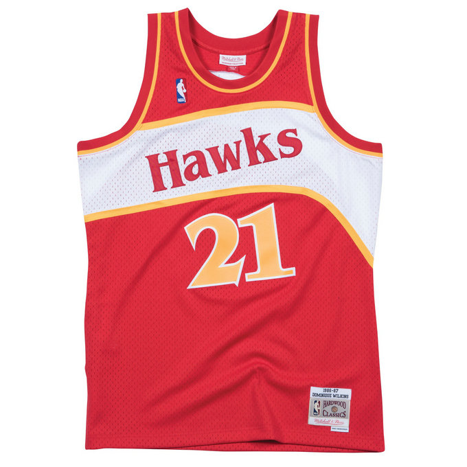 Maillot NBA Dominique Wilkins Atlanta Hawks 1986-87 Swingman Mitchell&Ness Rouge