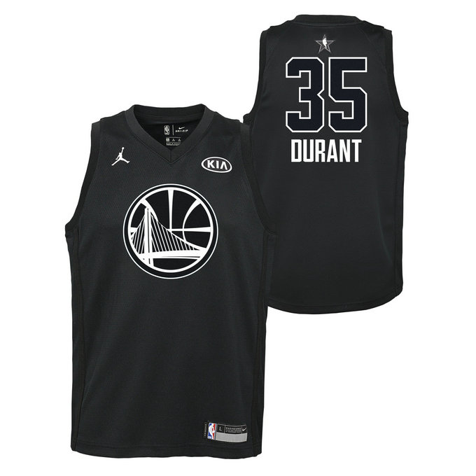 Maillot NBA Enfant Kevin Durant All Star Warriors Swingman Jordan Noir