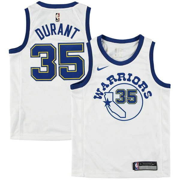 Maillot NBA Enfant Kevin Durant Warriors Swingman Hardwood Classic Blanc