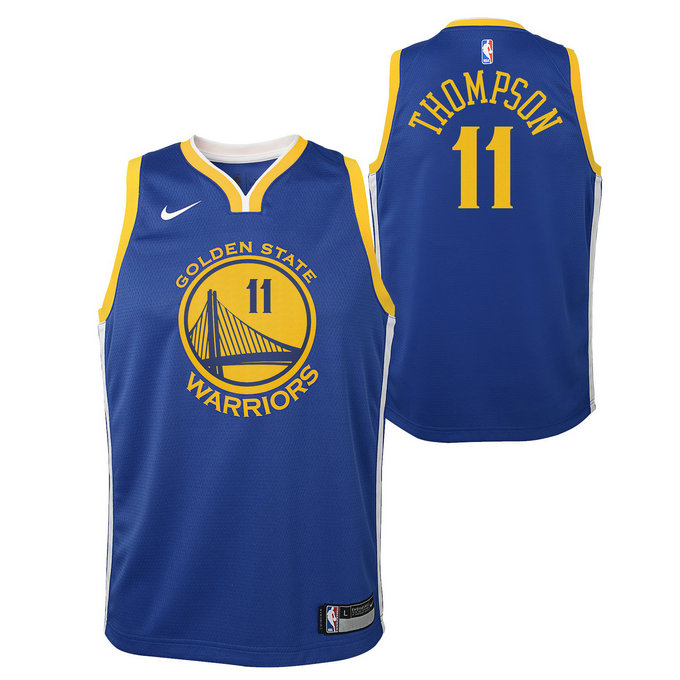 Maillot NBA Enfant Klay Thompson GS Warriors Swingman Icon Bleu