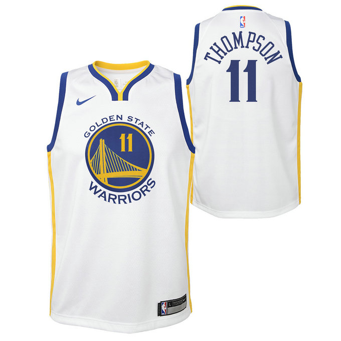 Maillot NBA Enfant Klay Thompson Warriors Swingman Association Blanc