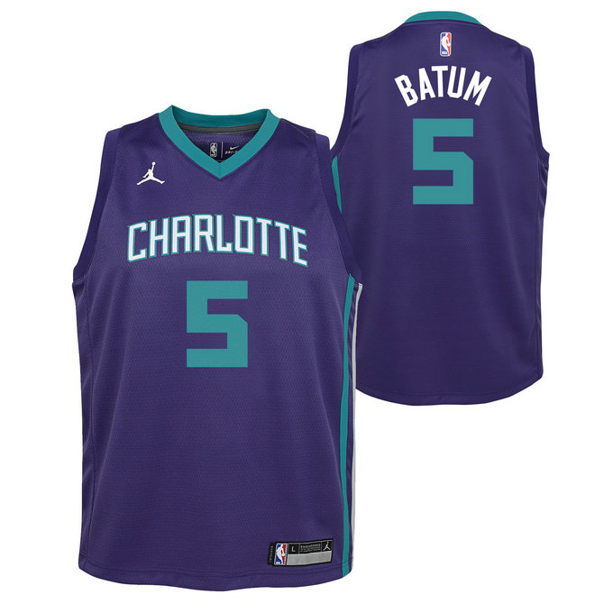 Maillot NBA Enfant Nicolas Batum Charlotte Hornets Swingman Statement Bleu