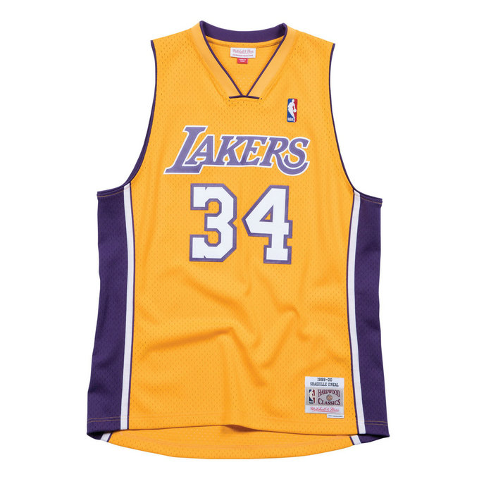 Maillot NBA Shaquille Oneal LA Lakers 1999-00 Swingman Mitchell&Ness Domicile Jaune