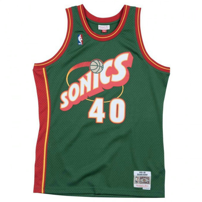 Maillot NBA Shawn Kemp Seattle Supersonics 1995-96 Swingman Mitchell&Ness Vert