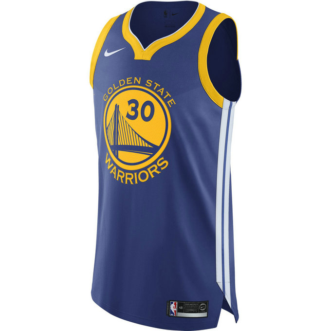 Maillot Stephen Curry Golden State Warriors Icon Edition Authentic Bleu