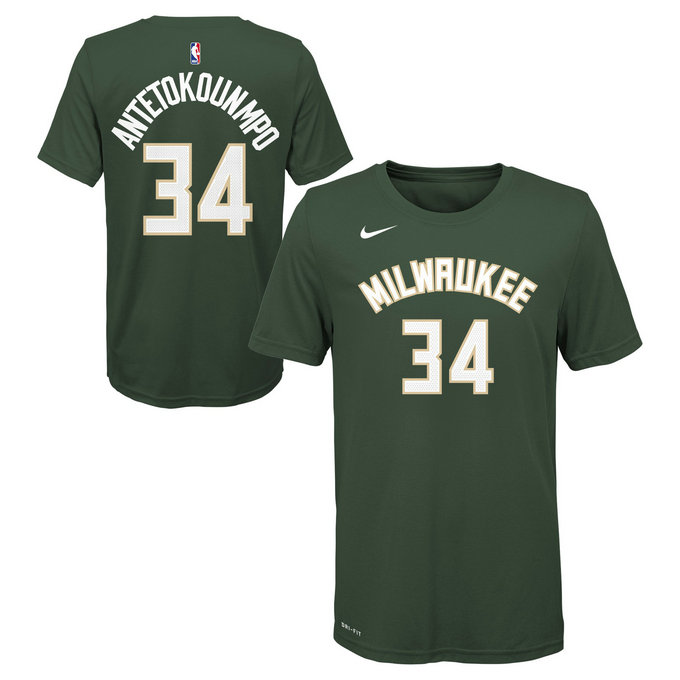 T-shirt NBA Enfant Giannis Antetokounmpo Icon Milwaukee Bucks Vert