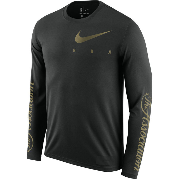 T-shirt NBA manches longues&gold pack Noir