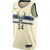 Promotion Maillot Giannis Antetokounmpo Milwaukee Bucks City Edition Swingman Beige / Brun