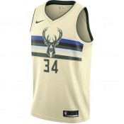 Promotion Maillot Giannis Antetokounmpo Milwaukee Bucks City Edition Swingman Beige / Brun