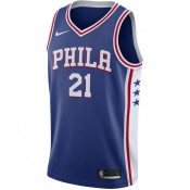 Maillot Joel Embiid Philadelphia 76ers Icon Edition Swingman Bleu Pas Cher Paris