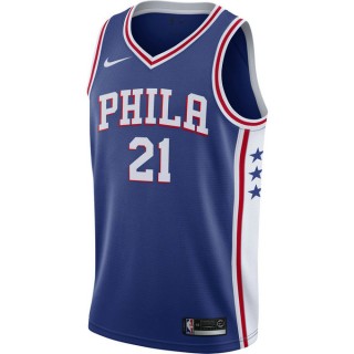 Maillot Joel Embiid Philadelphia 76ers Icon Edition Swingman Bleu Pas Cher Paris