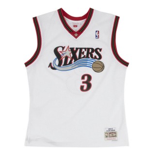 Maillot NBA Allen Iverson Philadelphia 76ers 2000-2001 Swingman Mitchell&Ness Blanc Ventes Privées