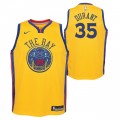 Nouvelle Collection Maillot NBA Enfant Kevin Durant City Edition GS Warriors Swingman Jaune