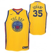 Nouvelle Collection Maillot NBA Enfant Kevin Durant City Edition GS Warriors Swingman Jaune