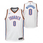 Maillot NBA Enfant Russel Westbrook OKC Thunder Swingman Association Blanc Ventes Privées