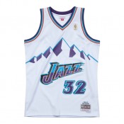 Nouvelle Maillot NBA Karl Malone Utah Jazz 1996-97 Swingman Mitchell&Ness Domicile Blanc