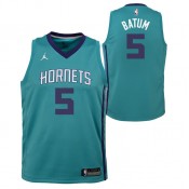 Authentique Maillot NBA Nicolas Batum Charlotte Hornets Swingman Icon Jordan Bleu