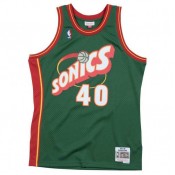 Maillot NBA Shawn Kemp Seattle Supersonics 1995-96 Swingman Mitchell&Ness Vert Soldes Paris