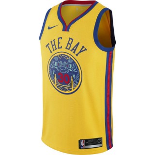 Maillot Stephen Curry City Edition Swingman Golden State Warriors Jaune vente privée