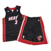 Maillot short Dwayne Wade Miami Heat adidas Noir PasCher Fr