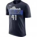 Magasin T-shirt Dirk Nowitzki Dallas Mavericks Dry Bleu