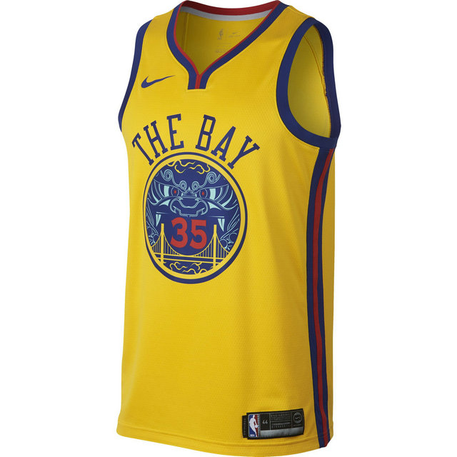 Maillot Kevin Durant Golden State Warriors City Edition Swingman Jaune