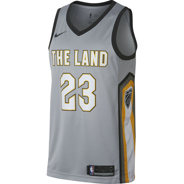 Maillot Lebron James Cleveland Cavaliers City Edition Swingman Gris