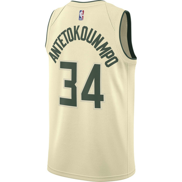 Maillot Giannis Antetokounmpo Milwaukee Bucks City Edition Swingman Beige / Brun