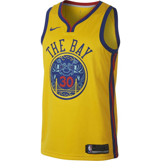 Maillot Stephen Curry City Edition Swingman Golden State Warriors Jaune