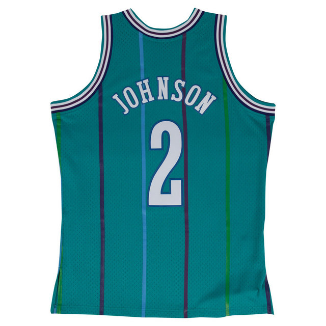 Maillot NBA Larry Johnson Charlotte Hornets 1992-93 Swingman Mitchell&Ness Bleu