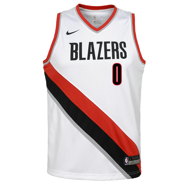 Swingman Association Jersey Pl Trailblzrs Lillard Damian Nba Blanc